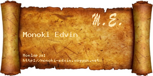 Monoki Edvin névjegykártya